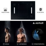 Κεφαλή Ντουζ Εντοιχισμού Οροφής 63x48 Almar Inox Black Matt
