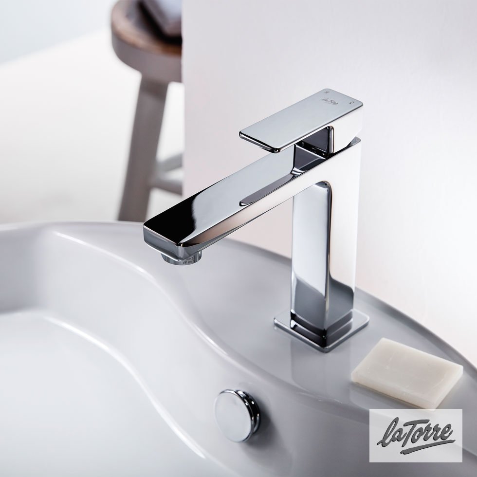 Μπαταρία Νιπτήρα με Αυτόματη Βαλβίδα Profili La Torre Chrome - Image 2