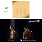 Κεφαλή Ντουζ Εντοιχισμού Οροφής Temptation 50x50, Almar PVD Brushed Gold
