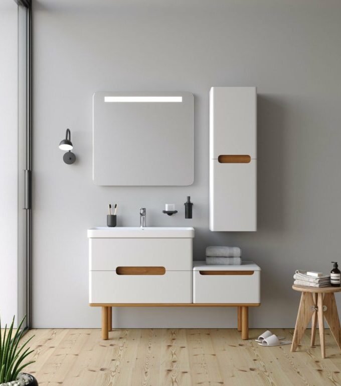 &Sigma;&epsilon;&tau; Έ&pi;&iota;&pi;&lambda;&omicron; &Mu;&pi;ά&nu;&iota;&omicron;&upsilon; MASAL &Lambda;&epsilon;&upsilon;&kappa;ό MDF 18mm &Lambda;ά&kappa;&alpha; 130 9SMAS130WHM &Pi;ά&gamma;&kappa;&omicron; 130x46x85cm