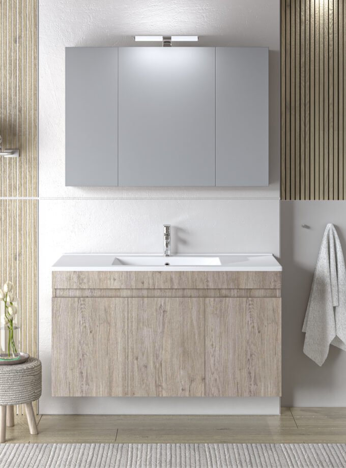 &Sigma;&epsilon;&tau; Έ&pi;&iota;&pi;&lambda;&omicron; &Mu;&pi;ά&nu;&iota;&omicron;&upsilon; OMEGA BEIGE OAK 100 9SOM100BON &Pi;ά&gamma;&kappa;&omicron; 97x44x60cm