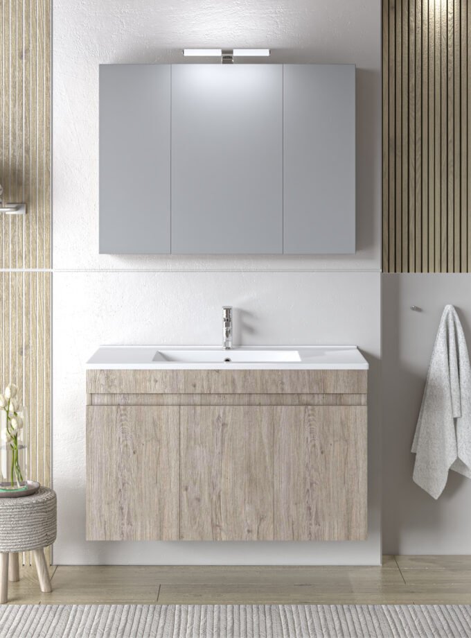 &Sigma;&epsilon;&tau; Έ&pi;&iota;&pi;&lambda;&omicron; &Mu;&pi;ά&nu;&iota;&omicron;&upsilon; OMEGA BEIGE OAK 90 9SOM090BO0W &Pi;ά&gamma;&kappa;&omicron; 87x44x60