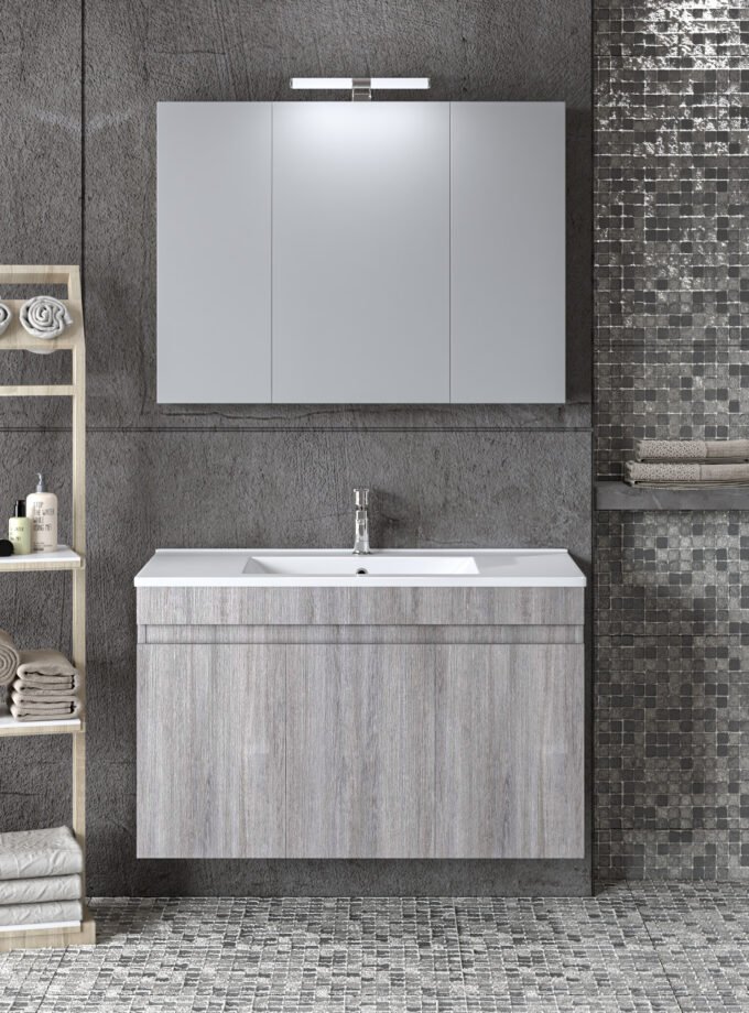 &Sigma;&epsilon;&tau; Έ&pi;&iota;&pi;&lambda;&omicron; &Mu;&pi;ά&nu;&iota;&omicron;&upsilon; OMEGA GREY OAK 90 9SOM090GO0W &Pi;ά&gamma;&kappa;&omicron; 87x44x60