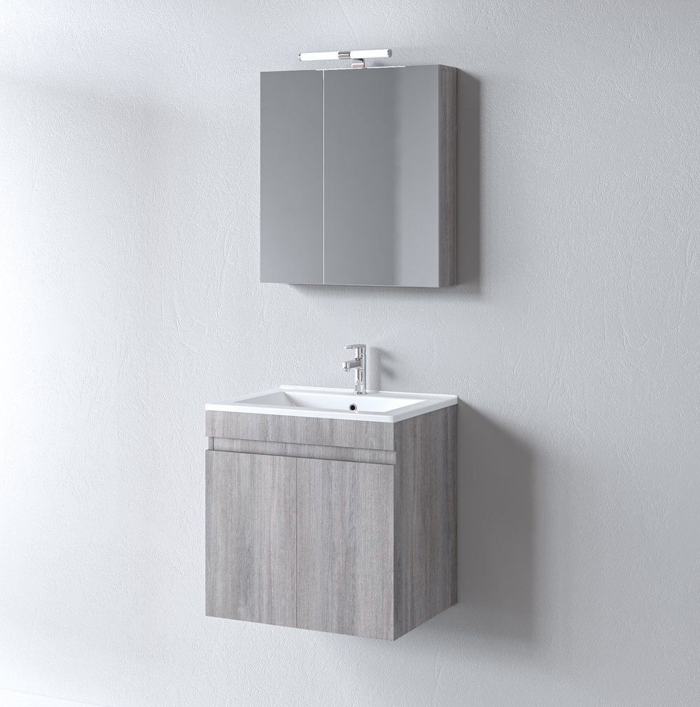 Σετ Έπιπλο Μπάνιου OMEGA GREY OAK 60 9SOM060GO0W Πάγκο 60x44x60 - Image 2