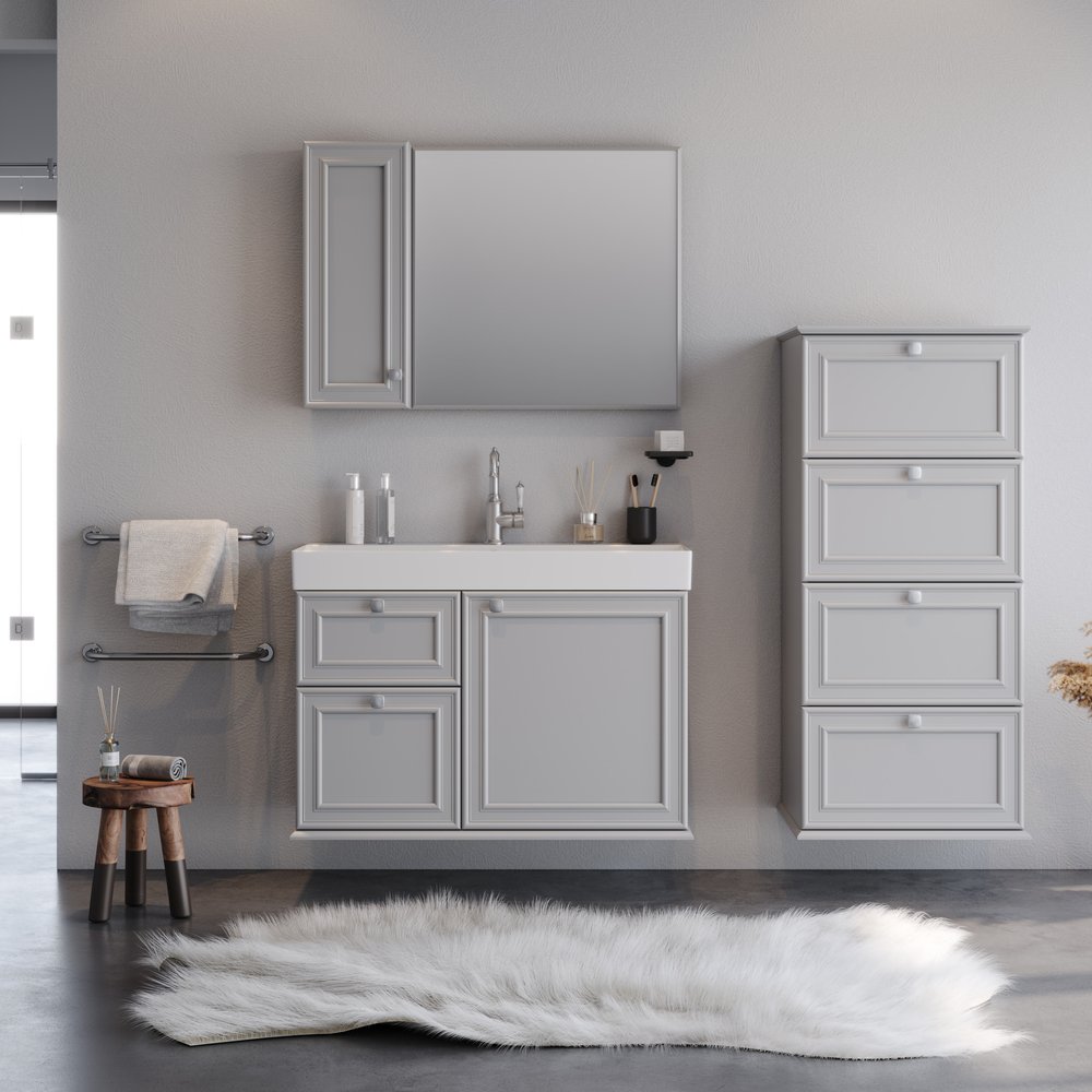 ΣΕΤ ΕΠΙΠΛΟΥ ΜΠΑΝΙΟΥ STELLA 70cm χρ.GREY MAT 9SSTE070GRM