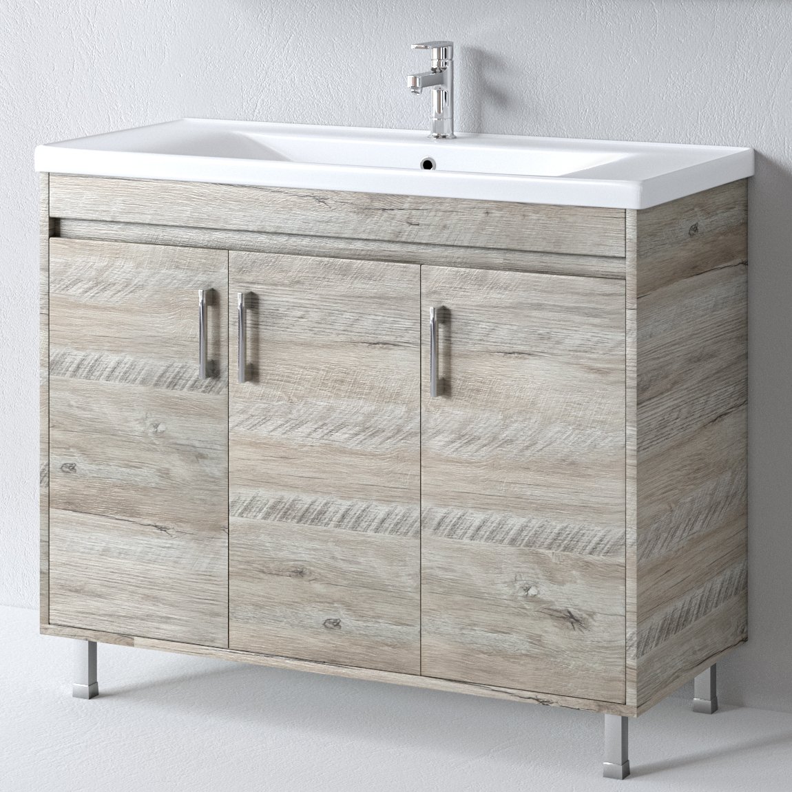 Σετ Έπιπλο Μπάνιου SAVINA NATURAL OAK 100 9SSA100NO0W Πάγκος 97x44x83cm - Image 3