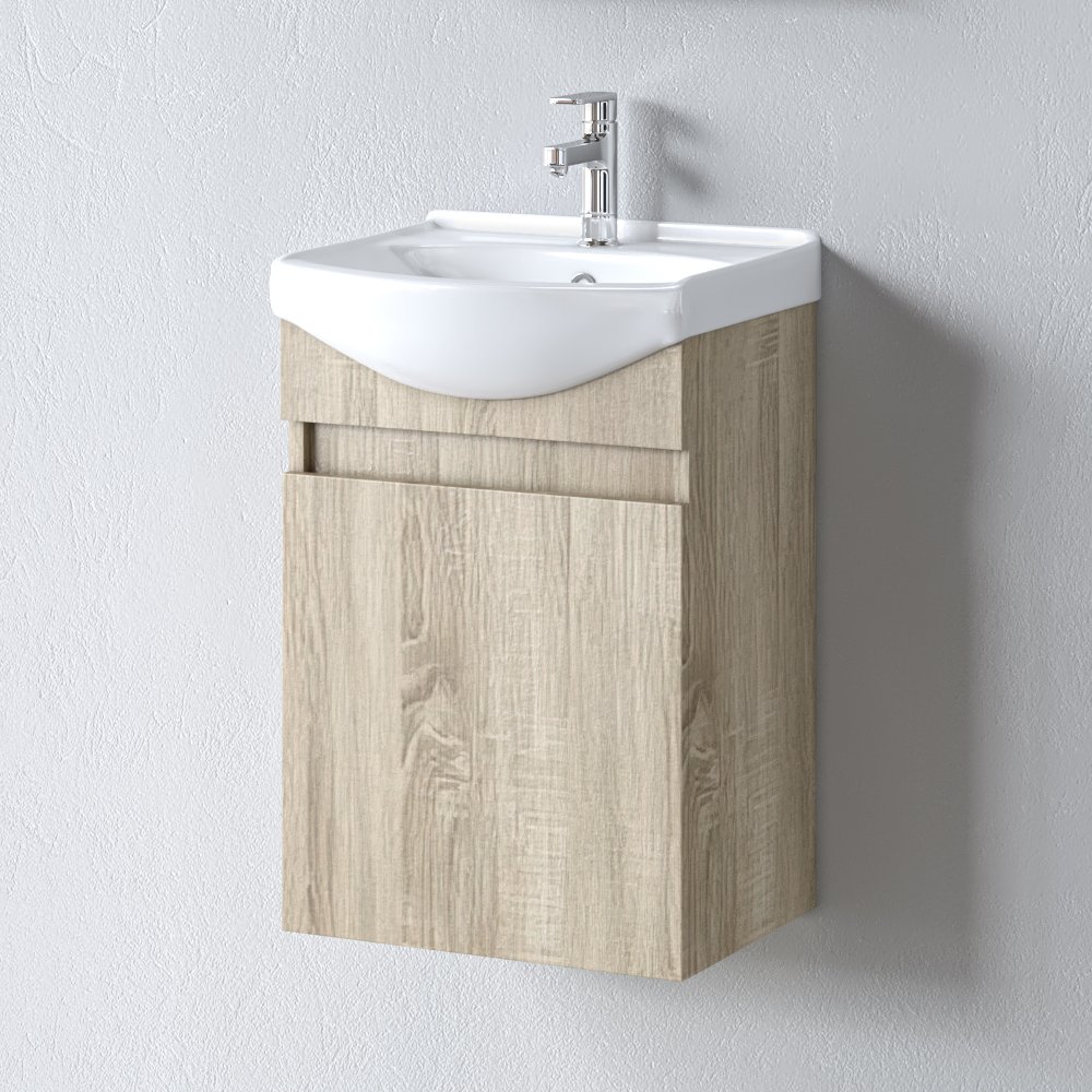 Πάγκος SIENA SONOMA 45 S3BSI045SN0 Πάγκος 41x25x60cm, Νιπτήρας 45x37cm