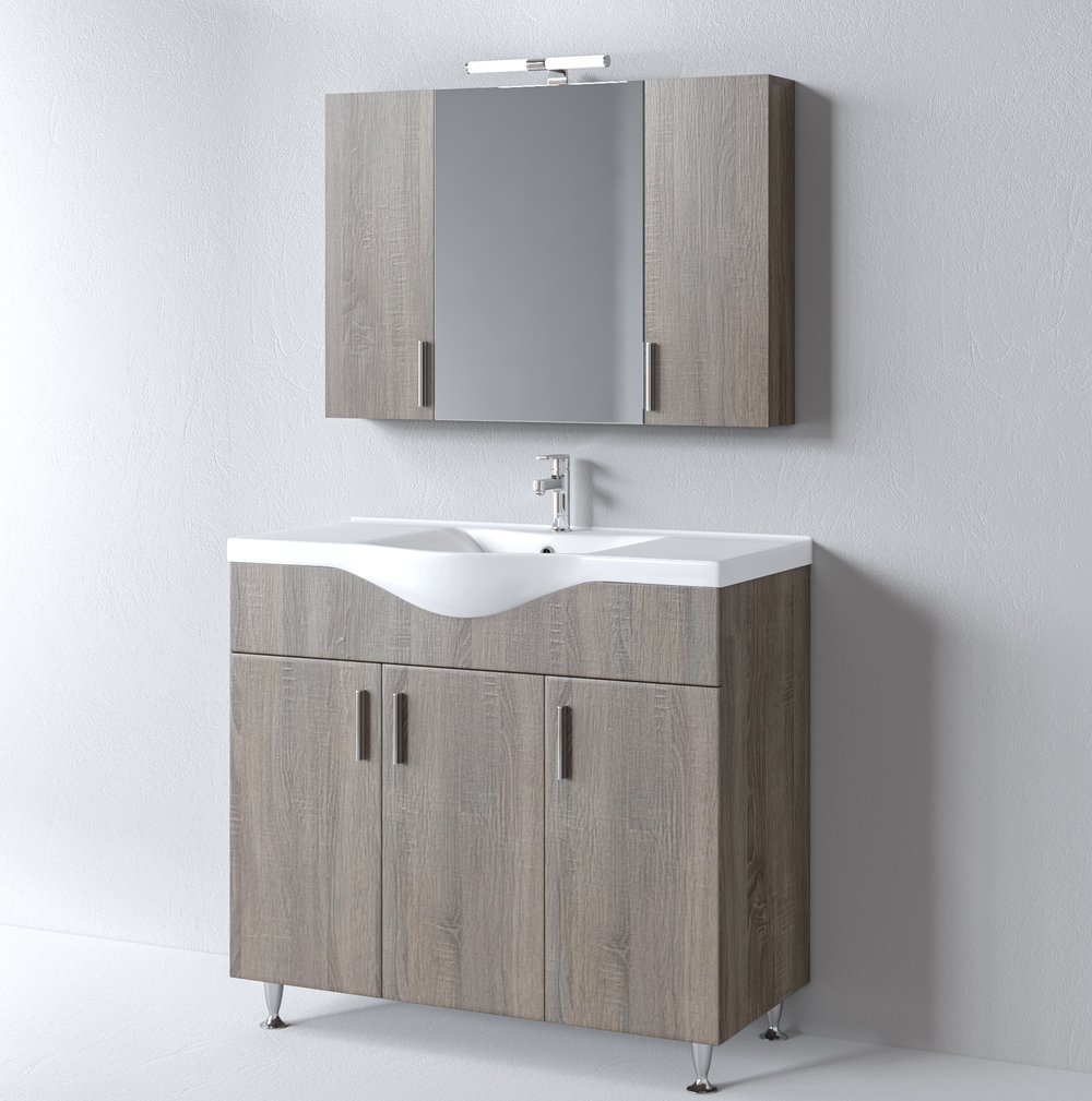 Σετ Έπιπλο Μπάνιου SIENA SONOMA DARK 100 9SSI100SD0W Πάγκο 96x34x83cm - Image 3