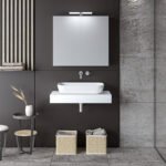 ΣΕΤ ΕΠΙΠΛΟΥ STONE 80cm χρ.WHITE με γκρι νερά 9SSTO080WH