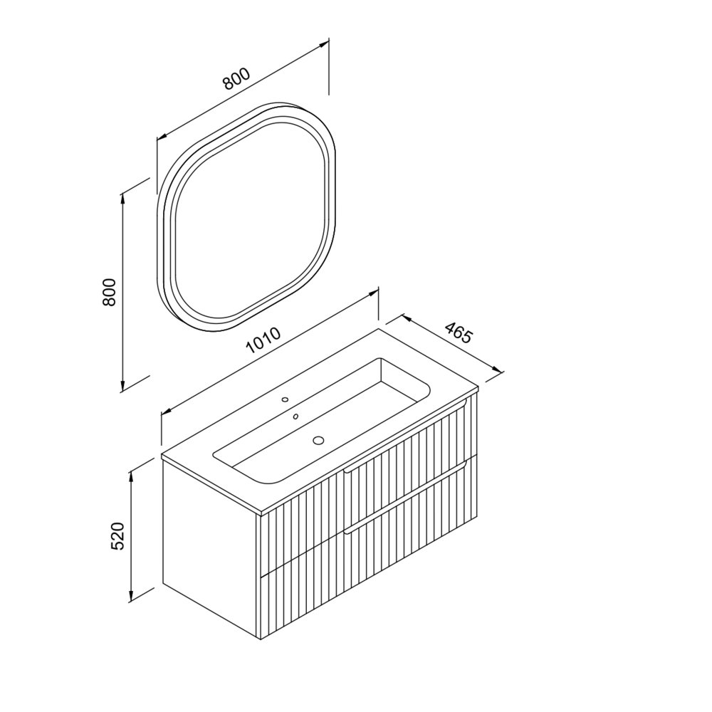 Πάγκος ENZA Μπεζ MDF 18mm Λάκα 100 S3BENZ100BES 101x46.5x52cm - Image 2