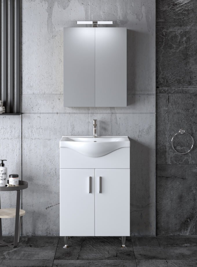 &Sigma;&epsilon;&tau; Έ&pi;&iota;&pi;&lambda;&omicron; &Mu;&pi;ά&nu;&iota;&omicron;&upsilon; SIENA WHITE 55 9SSI055GL0W &Pi;ά&gamma;&kappa;&omicron; 51x34x83cm