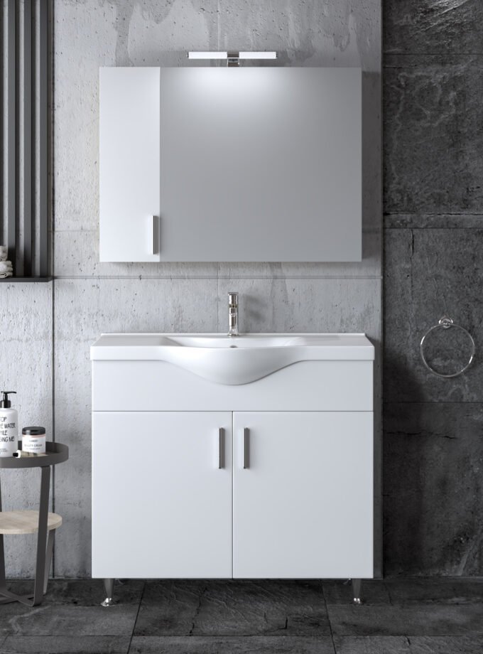 &Sigma;&epsilon;&tau; Έ&pi;&iota;&pi;&lambda;&omicron; &Mu;&pi;ά&nu;&iota;&omicron;&upsilon; SIENA WHITE 90 9SSI090GL0W &Pi;ά&gamma;&kappa;&omicron; 90x34x83cm