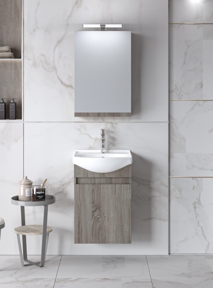 &Sigma;&epsilon;&tau; Έ&pi;&iota;&pi;&lambda;&omicron; &Mu;&pi;ά&nu;&iota;&omicron;&upsilon; SIENA SONOMA DARK 45  9SSI045SD0W &Pi;ά&gamma;&kappa;&omicron; 45x31x60cm, &Nu;&iota;&pi;&tau;ή&rho;&alpha;&sigmaf; 45x37cm