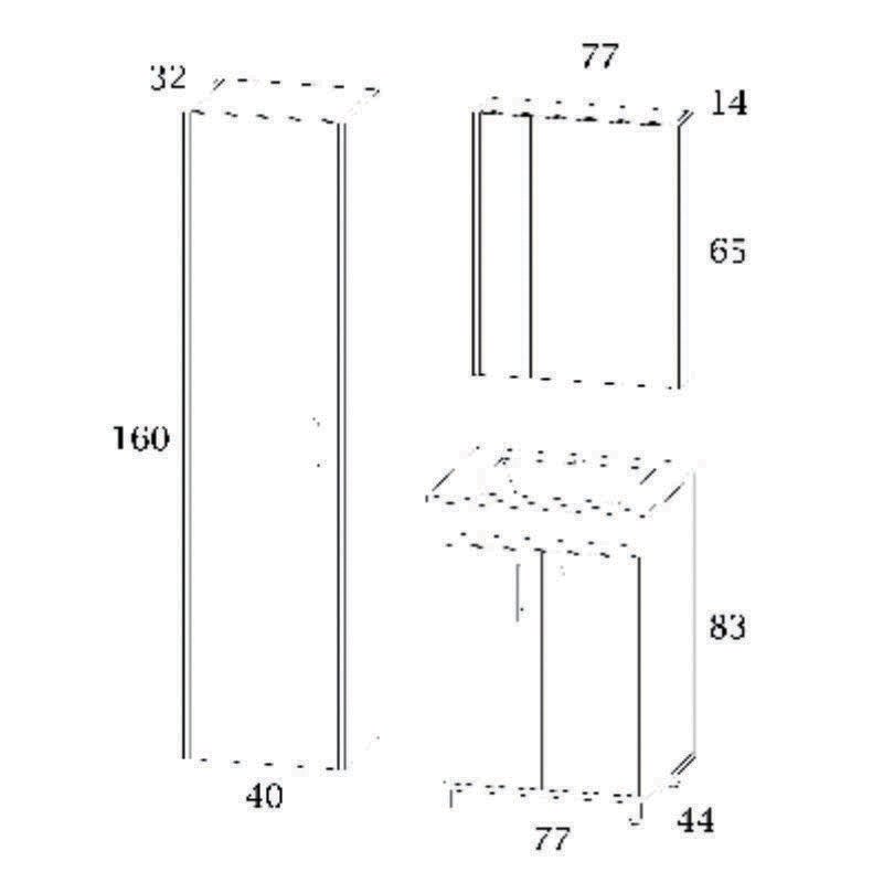 Καθρέφτης SAVINA NATURAL OAK 80 3MSA080NO0W με ντουλάπια 77x14x65cm - Image 2