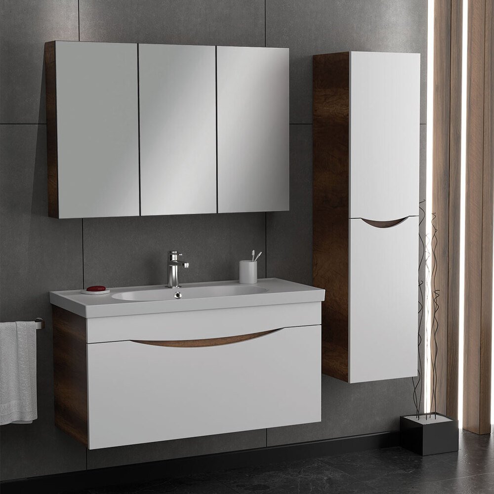 Σετ Έπιπλο Μπάνιου SMILE Λευκό / Barok MDF 18mm Λάκα 100 9SSMI100WBM - Image 2