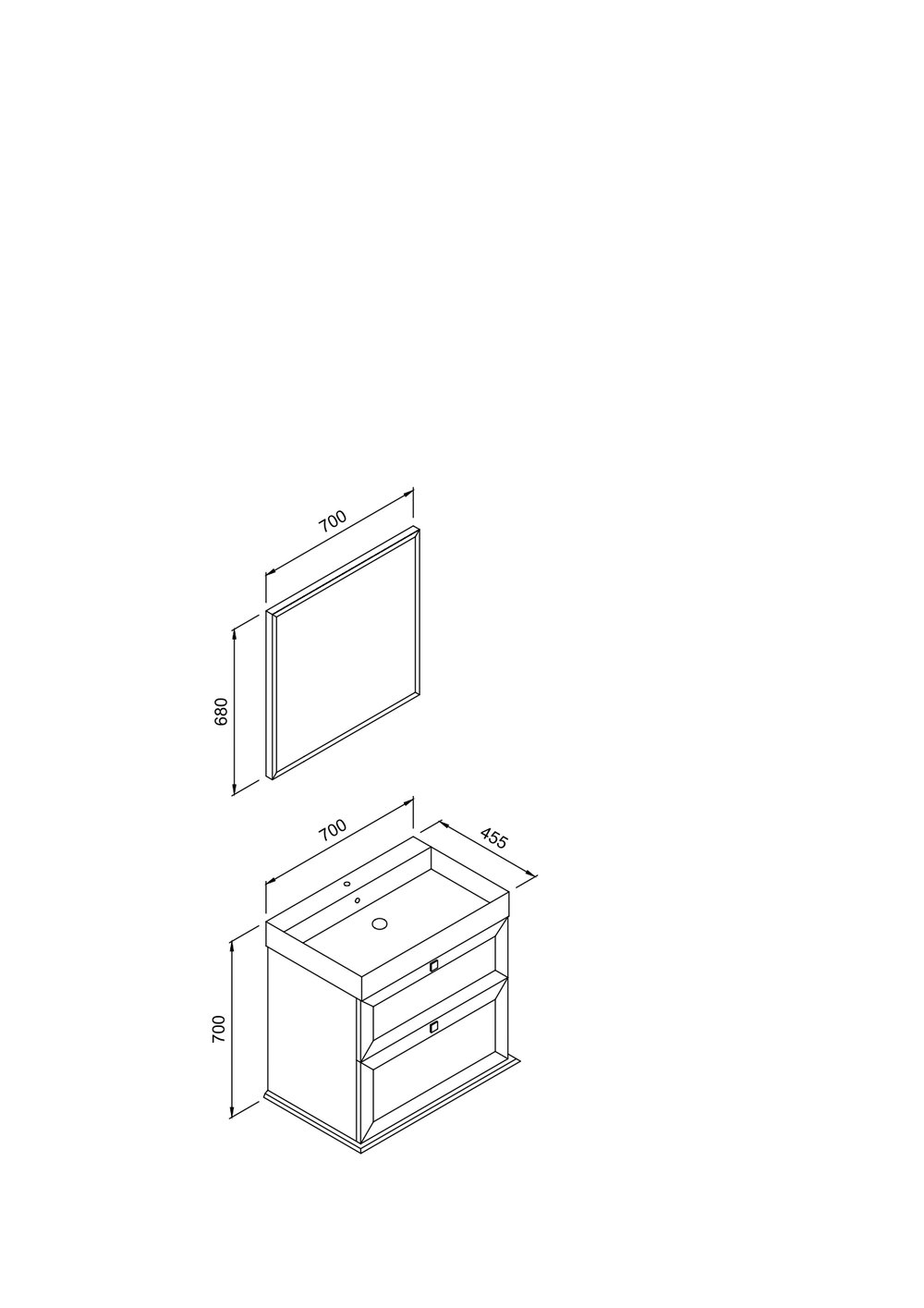 ΣΕΤ ΕΠΙΠΛΟΥ ΜΠΑΝΙΟΥ STELLA 70cm χρ.GREY MAT 9SSTE070GRM - Image 2