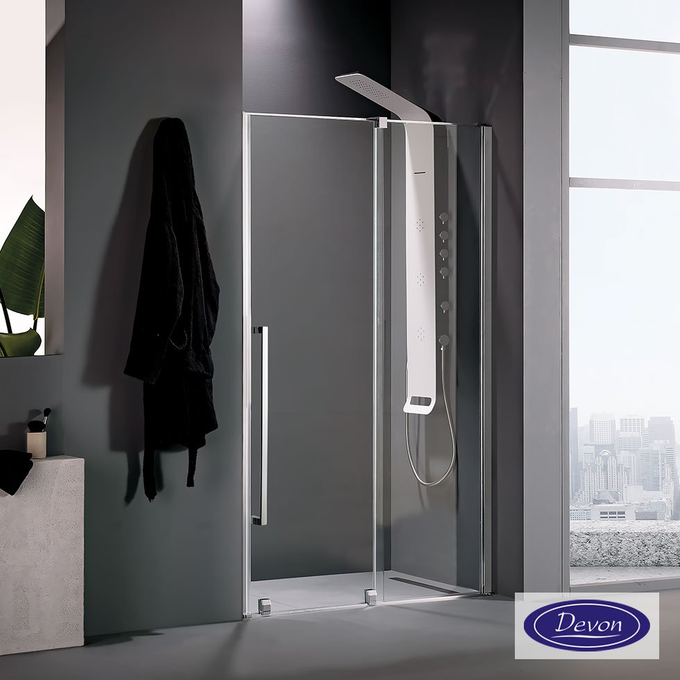 Συρόμενη πόρτα καμπίνας ντουζιέρας Breeze 140 ύψους 200εκ. ρυθμιζόμενη από 137 έως 141εκ. Devon Clean Glass Chrome
