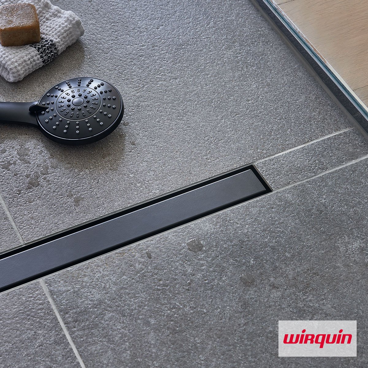 Επιδαπέδιο Κανάλι Ντουζιέρας Venisio Slim 50εκ. Wirquin Black Matt - Image 2