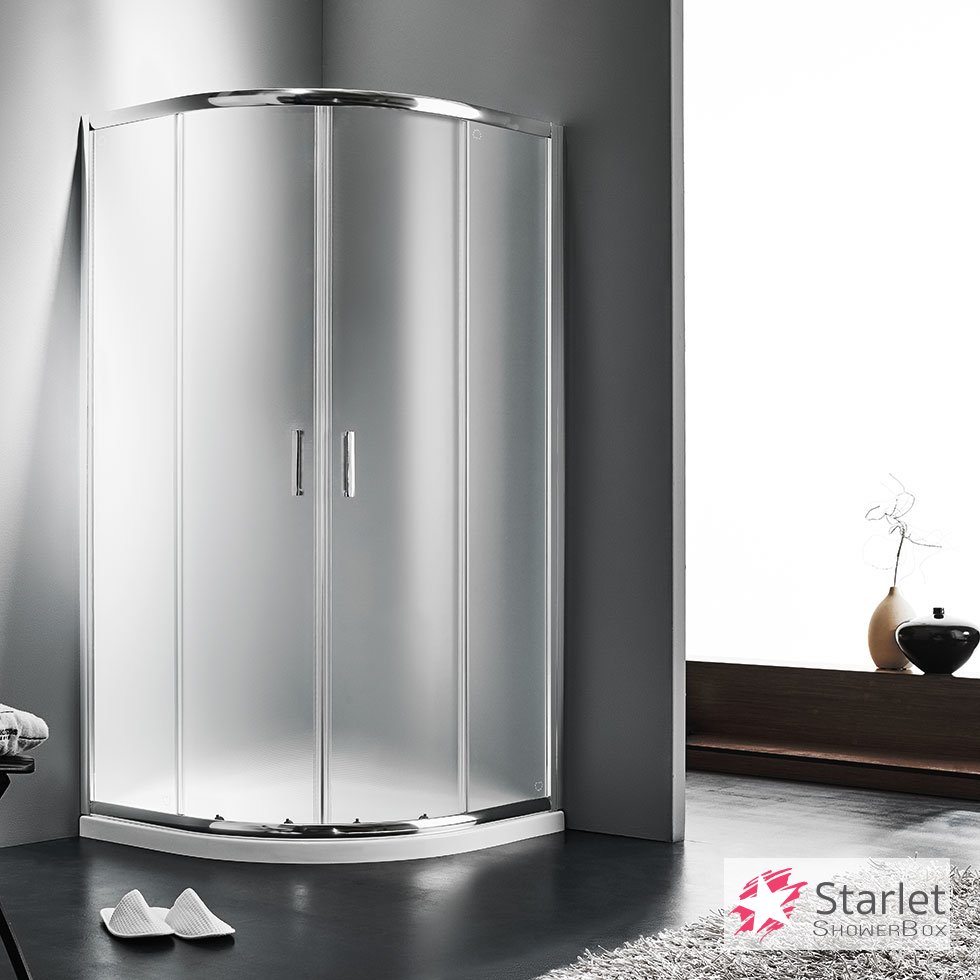 Ημικυκλική καμπίνα ντουζιέρας QUADRANT 80 (77-79εκ.), Starlet Fabric Chrome - Image 2