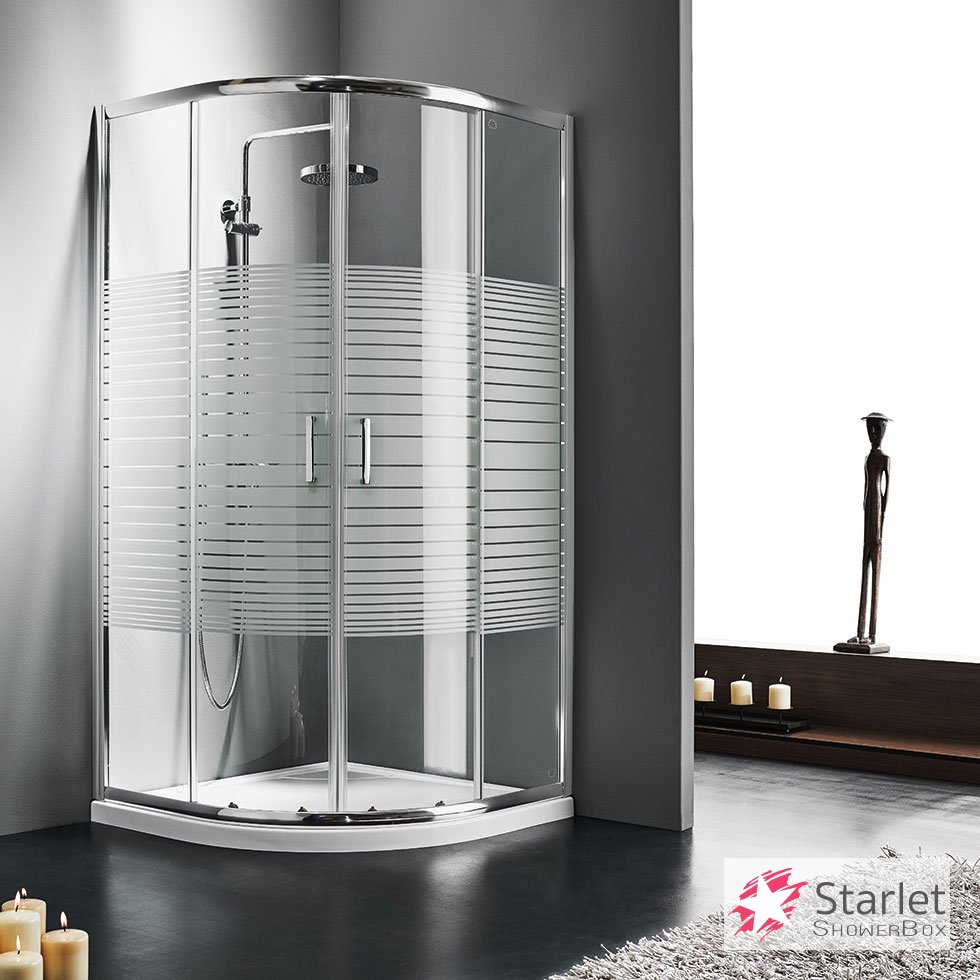 Ημικυκλική καμπίνα ντουζιέρας QUADRANT 80 (77-79εκ.), Starlet Stripes Chrome - Image 2