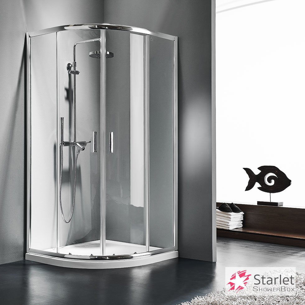 Ημικυκλική καμπίνα ντουζιέρας QUADRANT 90 (87-89εκ.), Starlet Clear Chrome - Image 2