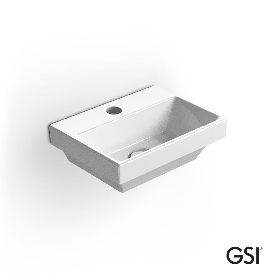 Νιπτήρας Πορσελάνης Norm 35x26 (1 οπή) GSI White - Image 2