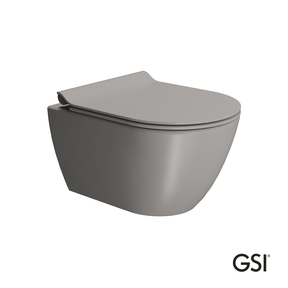 Λεκάνη Κρεμαστή Pura/50 Swirlflush με κάλυμμα MS86SC Super Slim Soft Close, GSI Tortora - Image 2