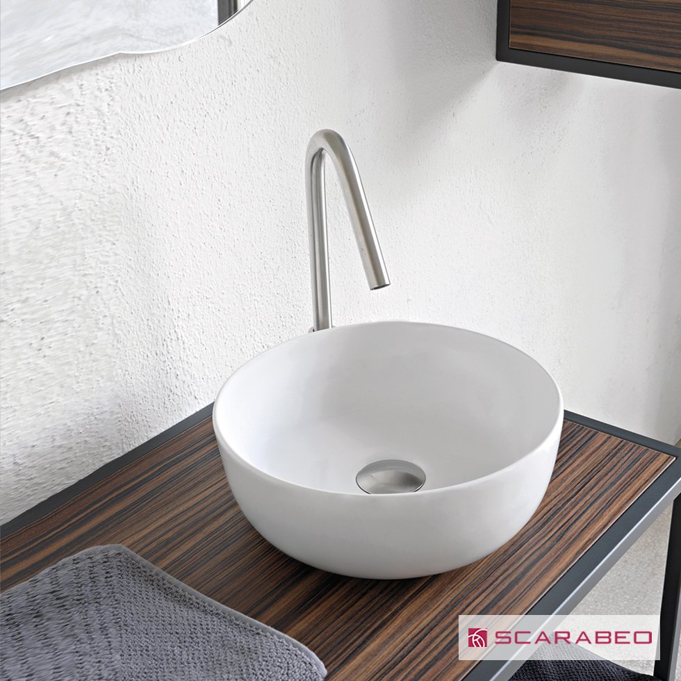 Νιπτήρας Πορσελάνης Glam Φ39 Scarabeo Pearl (White Matt) - Image 2