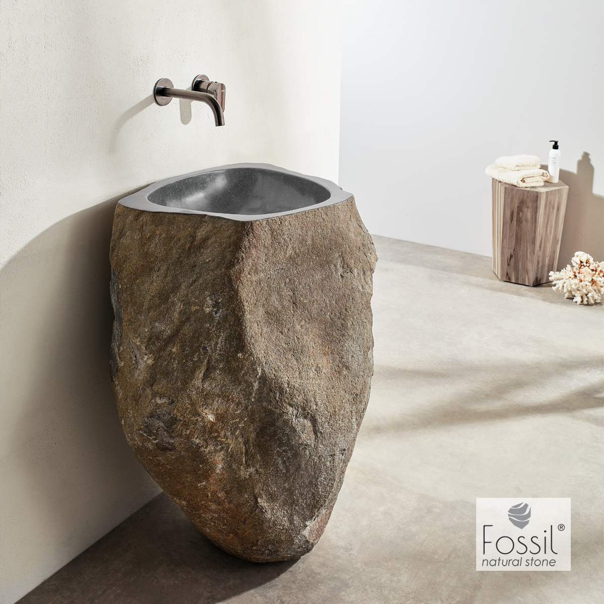 Νιπτήρας Πέτρινος Riverstone Vero Φ40-75 h.85-90 Fossil - Image 2