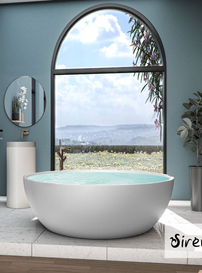 &Mu;&pi;&alpha;&nu;&iota;έ&rho;&alpha; Solid Surface &Epsilon;&lambda;&epsilon;ύ&theta;&epsilon;&rho;&eta;&sigmaf; &Tau;&omicron;&pi;&omicron;&theta;έ&tau;&eta;&sigma;&eta;&sigmaf; CUSCO Freestanding &Phi;153, Sirene White Matt