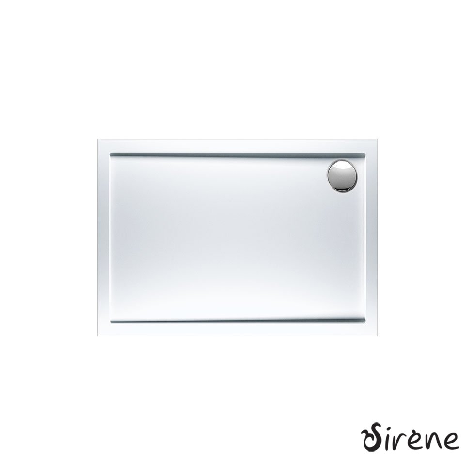 Ντουζιέρα Ακρυλική Παραλληλόγραμμη 110x80 extra-flat Φ90 Sirene White