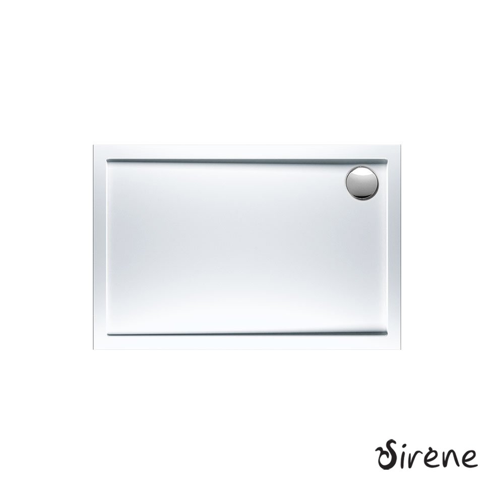 Ντουζιέρα Ακρυλική Παραλληλόγραμμη 120x80 extra-flat Φ90 Sirene White