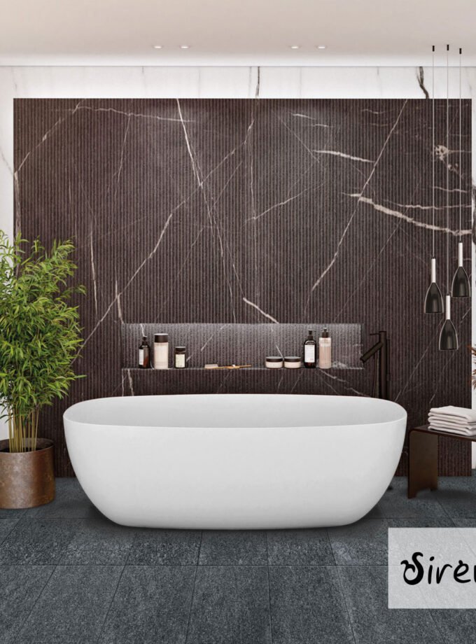 &Mu;&pi;&alpha;&nu;&iota;έ&rho;&alpha; Solid Surface &Epsilon;&lambda;&epsilon;ύ&theta;&epsilon;&rho;&eta;&sigmaf; &Tau;&omicron;&pi;&omicron;&theta;έ&tau;&eta;&sigma;&eta;&sigmaf; U2 Freestanding 165x85, Sirene White Matt