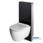 Επίτοιχο Καζανάκι Glassbox για κρεμαστή λεκάνη, WISA (8050453638G) Black Crystal