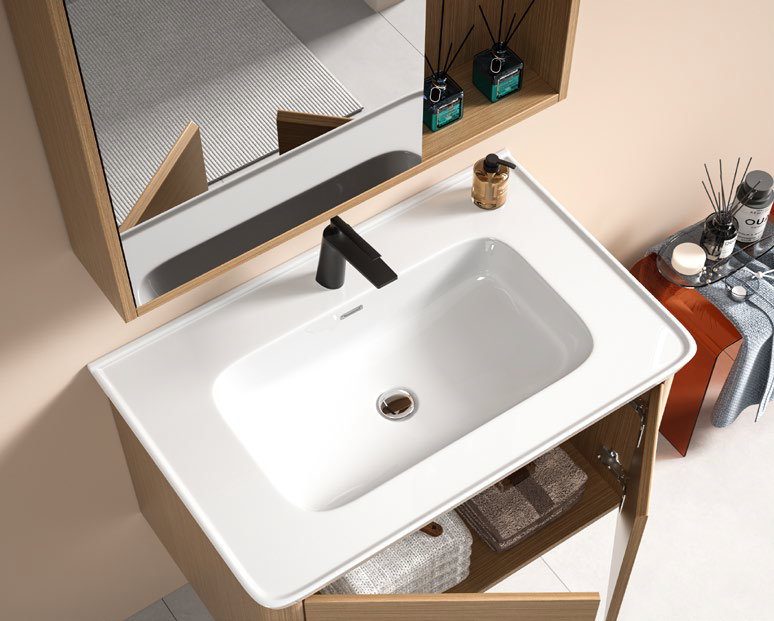 ΣΕΤ ΜΠΑΝΙΟΥ DIMITRA 80cm χρ.GOLDEN WOODEN ΠΟΛΥΑΙΘΥΛΕΝΙΟ (HDPE High Density) - Image 2