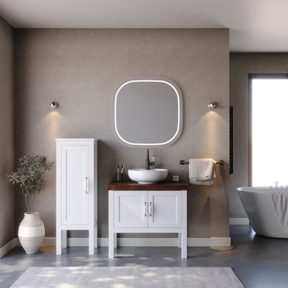 Σετ Έπιπλο Μπάνιου LONDON Λευκό MDF 18mm Λάκα 85 9SLON085WHM